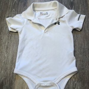 White under armor polo